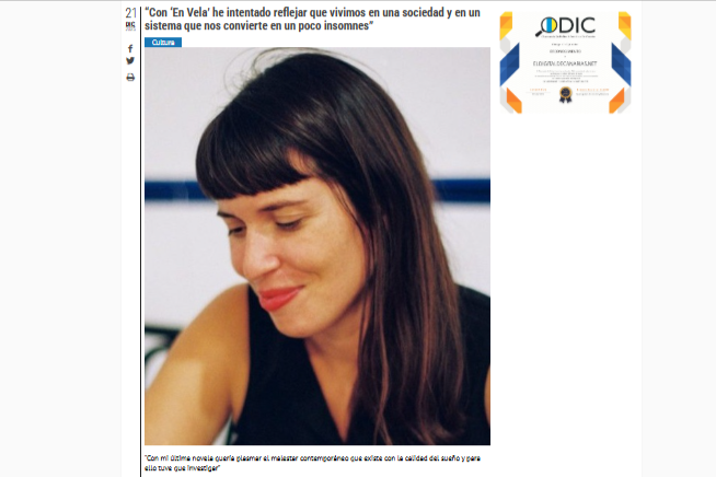 EL DIGITAL DE CANARIAS.NET | “Con ‘En Vela’ he intentado reflejar que vivimos en una sociedad y en un sistema que nos convierte en un poco insomnes”