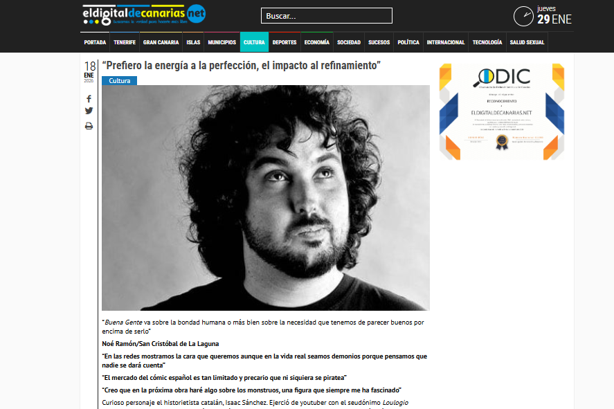 EL DIGITAL DE CANARIAS.NET | “Prefiero la energía a la perfección, el impacto al refinamiento”