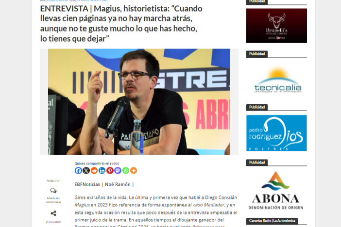 EL BLOGO FEROZ | ENTREVISTA | Magius, historietista: “Cuando llevas cien páginas ya no hay marcha atrás, aunque no te guste mucho lo que has hecho, lo tienes que dejar”