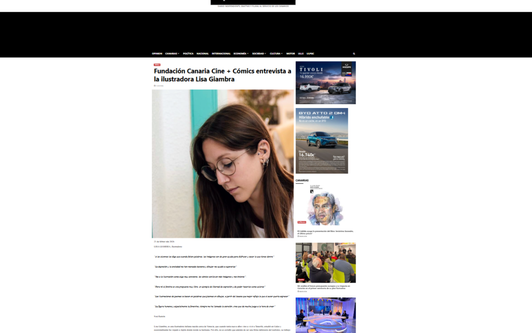 EL PERIÓDICO DE CANARIAS | ENTREVISTA | Fundación Canaria Cine + Cómics entrevista a la ilustradora Lisa Giambra
