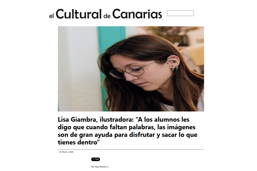 EL CULTURAL DE CANARIAS | Lisa Giambra, ilustradora: “A los alumnos les digo que cuando faltan palabras, las imágenes son de gran ayuda para disfrutar y sacar lo que tienes dentro”