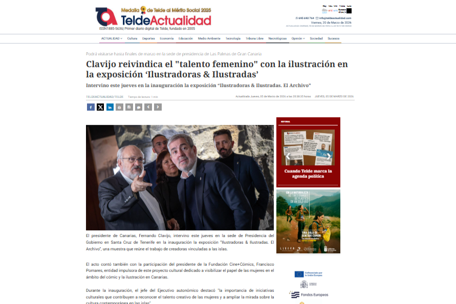TELDE ACTUALIDAD | Clavijo reivindica el «talento femenino» con la ilustración en la exposición ‘Ilustradoras & Ilustradas’