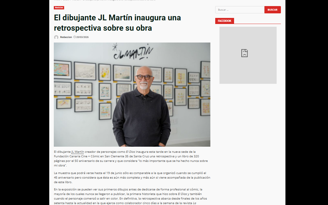 LA VOZ DE LA PALMA | JL Martín, “Esta exposición y el libro son lo más importante que se ha hecho sobre mi obra”