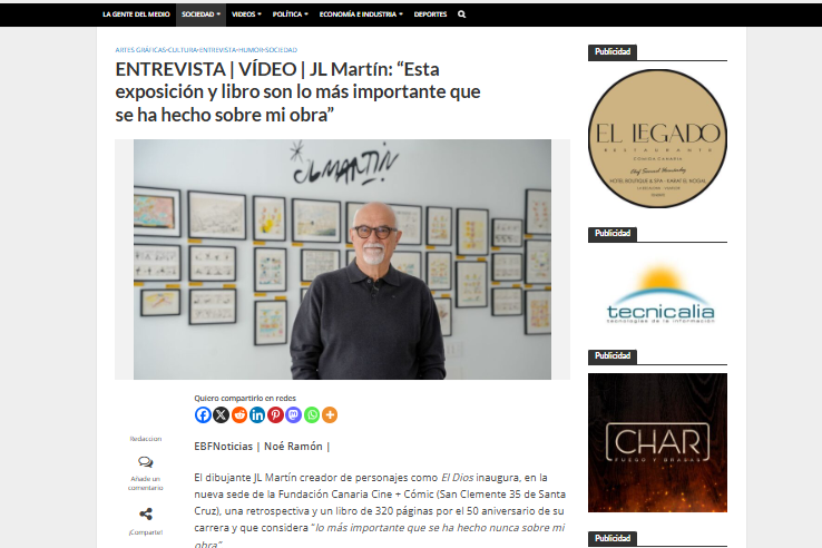 EL BLOGO FEROZ | ENTREVISTA | VÍDEO | JL Martín: “Esta exposición y libro son lo más importante que se ha hecho sobre mi obra”