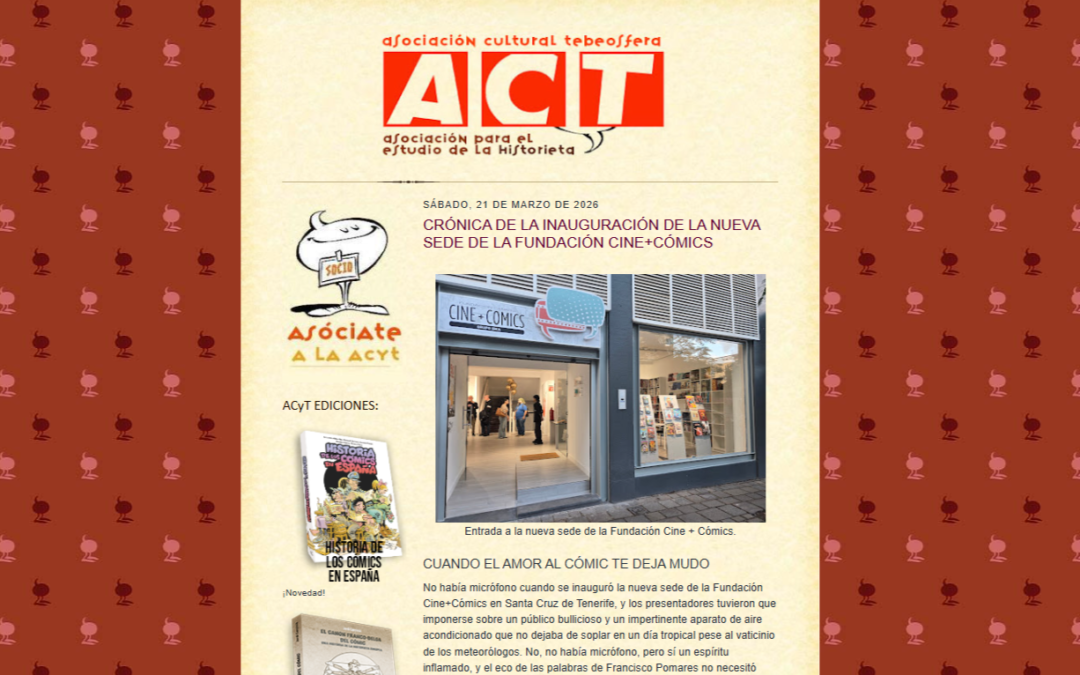 ASOCIACIÓN CULTURAL TEBEOSFERA | CRÓNICA DE LA INAUGURACIÓN DE LA NUEVA SEDE DE LA FUNDACIÓN CINE+CÓMICS