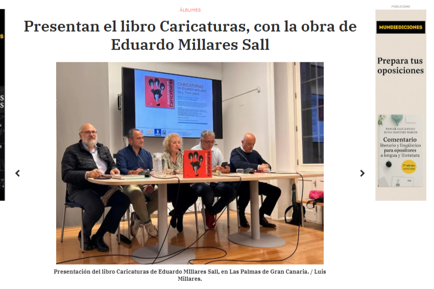 MUNDIARIO | Presentan el libro Caricaturas, con la obra de Eduardo Millares Sall