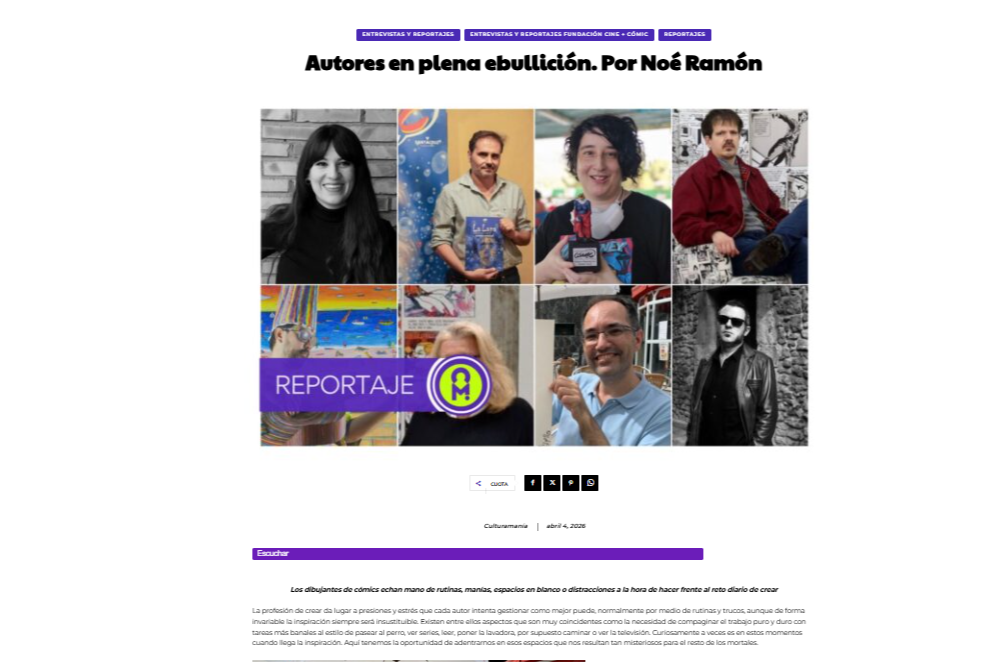 CULTURAMANÍA | Autores en plena ebullición. Por Noé Ramón