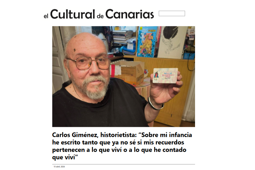 EL CULTURAL DE CANARIAS | Carlos Giménez, historietista: “Sobre mi infancia he escrito tanto que ya no sé si mis recuerdos pertenecen a lo que viví o a lo que he contado que viví”