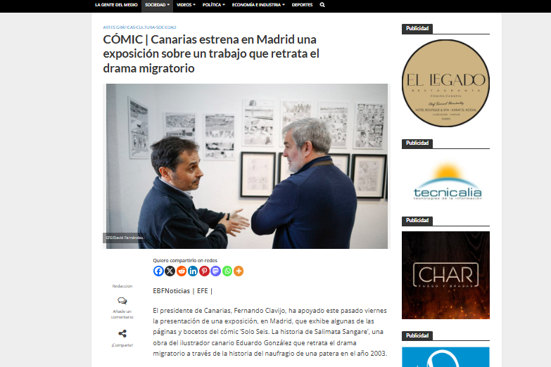 EL BLOGO FERÓZ | CÓMIC | Canarias estrena en Madrid una exposición sobre un trabajo que retrata el drama migratorio