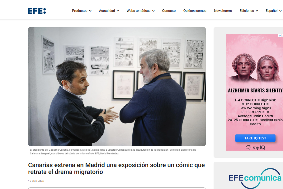 EFE | Canarias estrena en Madrid una exposición sobre un cómic que retrata el drama migratorio