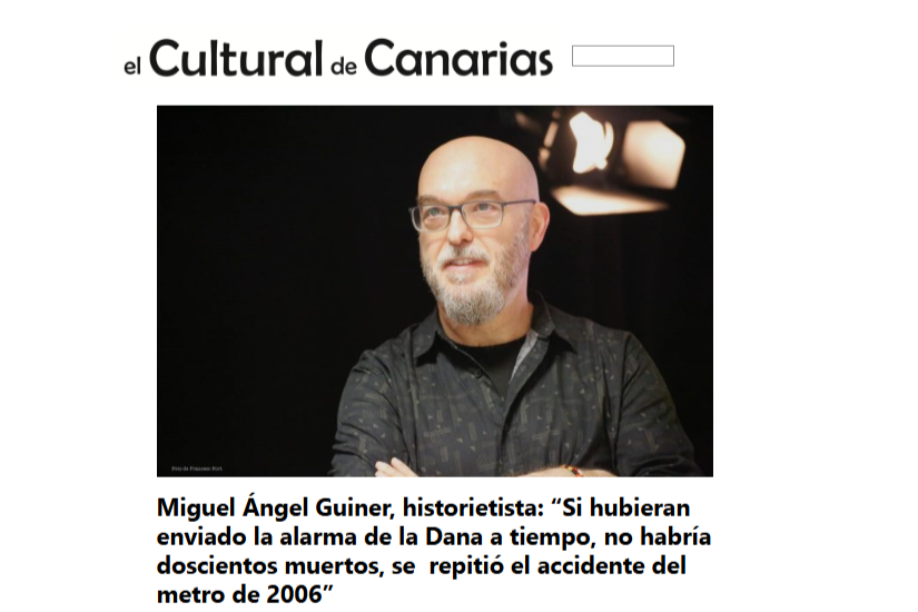 EL CULTURAL DE CANARIAS | Miguel Ángel Guiner, historietista: “Si hubieran enviado la alarma de la Dana a tiempo, no habría doscientos muertos, se  repitió el accidente del metro de 2006”