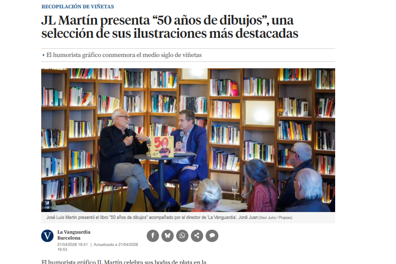 LA VANGUARDIA | JL Martín presenta “50 años de dibujos”, una selección de sus ilustraciones más destacadas