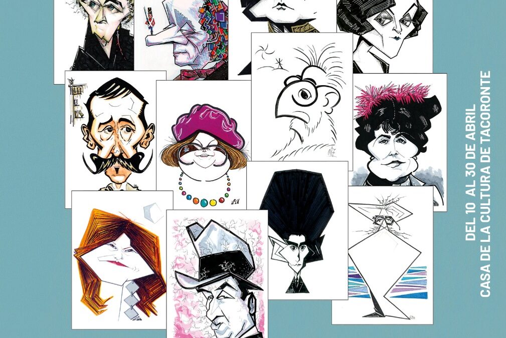 154 caricaturas de «Escritor@s» de Néstor Dámaso del Pino se expondrán en Tacoronte