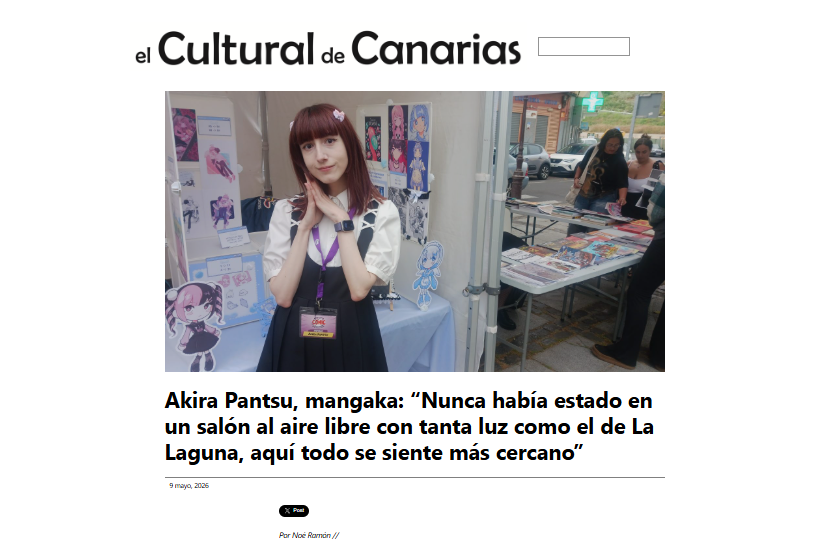 EL CULTURAL DE CANARIAS | Akira Pantsu, mangaka: “Nunca había estado en un salón al aire libre con tanta luz como el de La Laguna, aquí todo se siente más cercano”