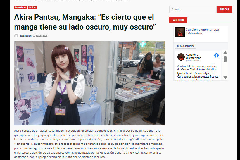 CANCIÓN A QUEMARROPA | Akira Pantsu, Mangaka: “Es cierto que el manga tiene su lado oscuro, muy oscuro”