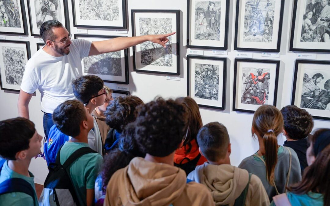 La Laguna es Cómic arranca su tercera edición con una visita de alumnos del CEIP San Sebastián