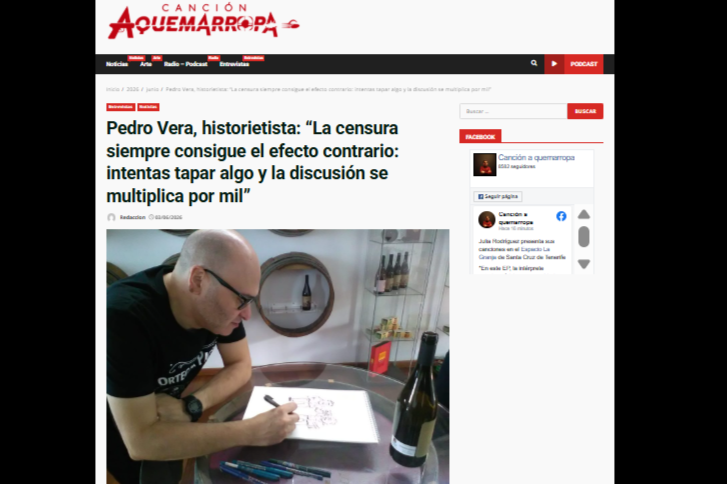 CANCIÓN A QUEMARROPA | Pedro Vera, historietista: “La censura siempre consigue el efecto contrario: intentas tapar algo y la discusión se multiplica por mil”