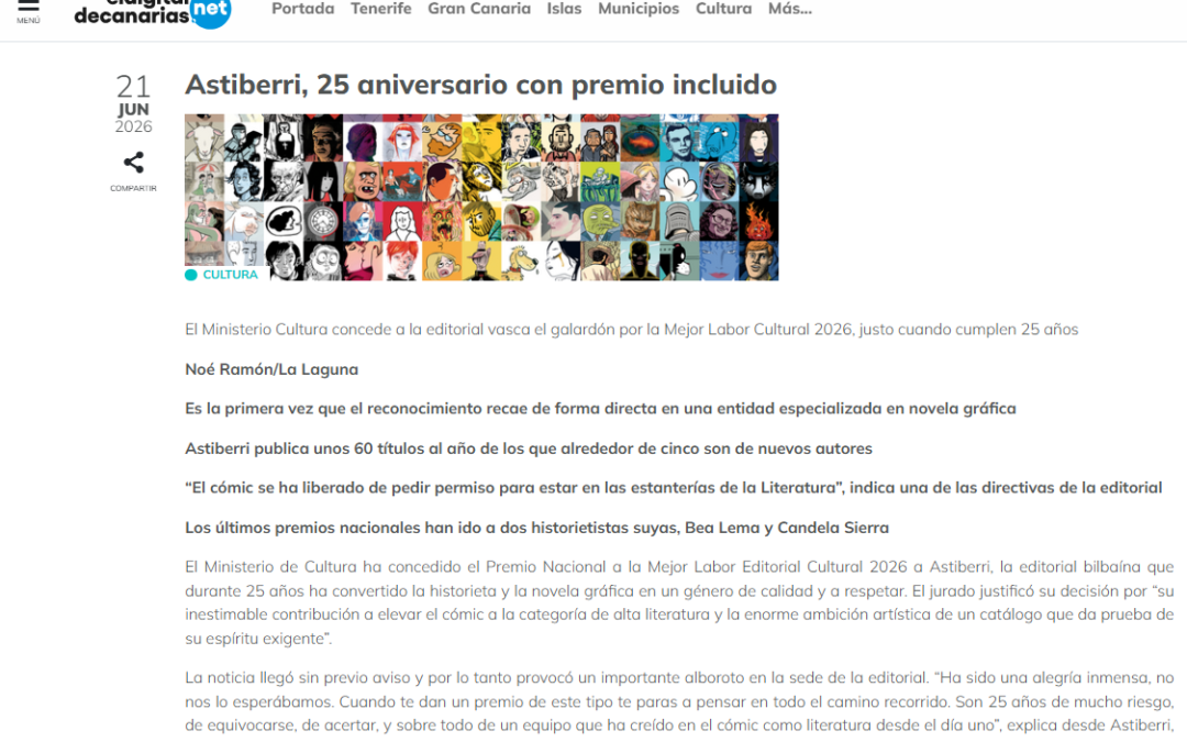 EL DIGITAL DE CANARIAS.NET | Astiberri, 25 aniversario con premio incluido