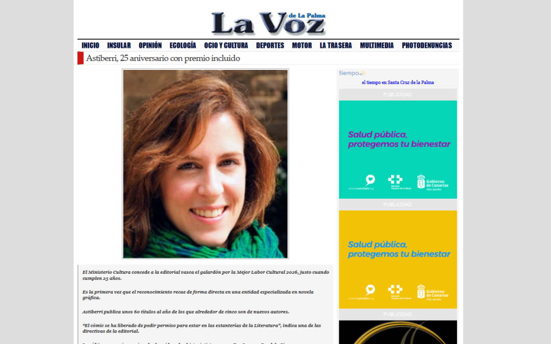 LA VOZ DE LA PALMA |  Astiberri, 25 aniversario con premio incluido