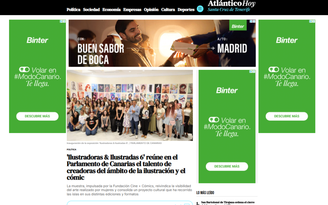 ATLÁNTICO HOY |  ‘Ilustradoras & Ilustradas 6’ reúne en el Parlamento de Canarias el talento de creadoras del ámbito de la ilustración y el cómic
