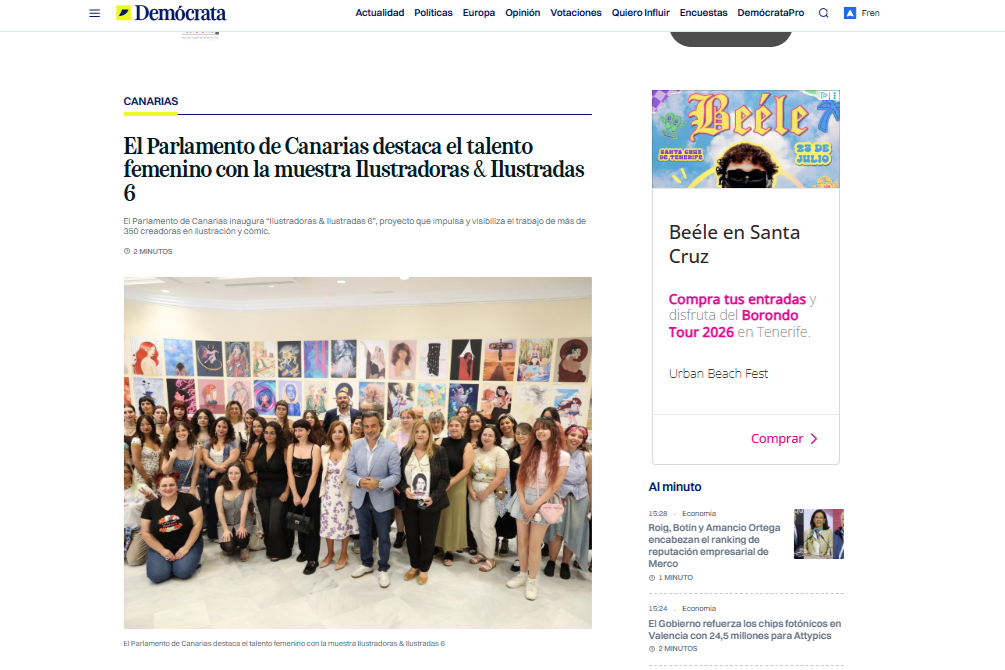 DEMÓCRATA | El Parlamento de Canarias destaca el talento femenino con la muestra Ilustradoras & Ilustradas 6