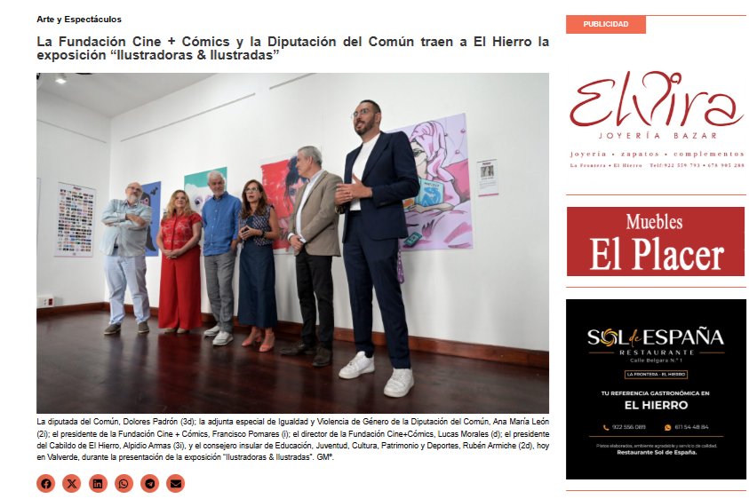 LA GUÍA DEL MERIDIANO | La Fundación Cine + Cómics y la Diputación del Común traen a El Hierro la exposición “Ilustradoras & Ilustradas”
