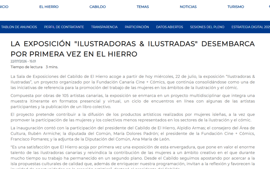 CABILDO DE EL HIERRO | La exposición «Ilustradoras & Ilustradas» desembarca por primera vez en El Hierro