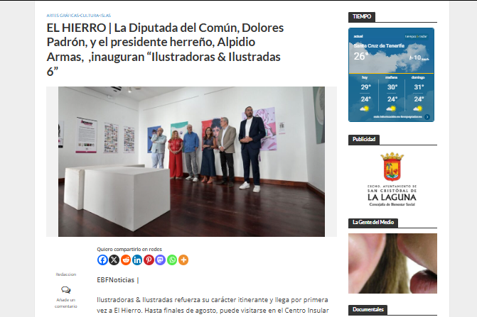 EL BLOGO FEROZ | EL HIERRO | La Diputada del Común, Dolores Padrón, y el presidente herreño, Alpidio Armas,  ,inauguran “Ilustradoras & Ilustradas 6”