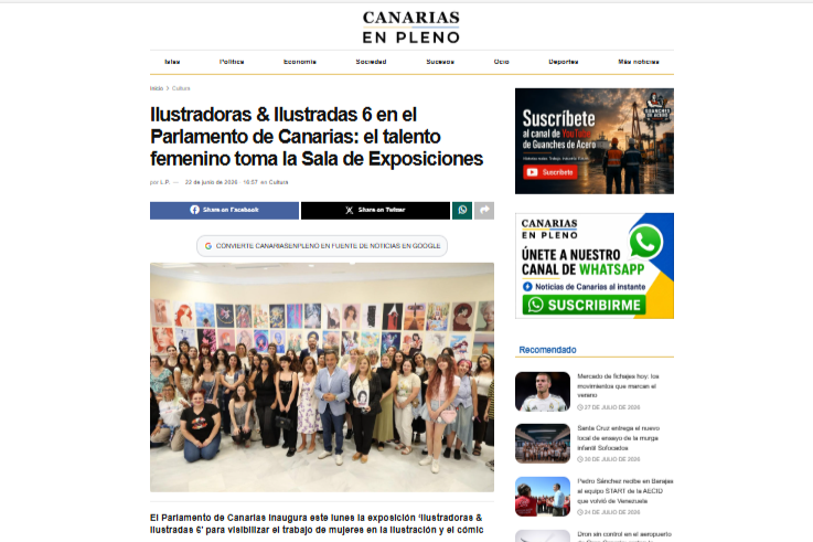 CANARIAS EN PLENO | Ilustradoras & Ilustradas 6 en el Parlamento de Canarias: el talento femenino toma la Sala de Exposiciones
