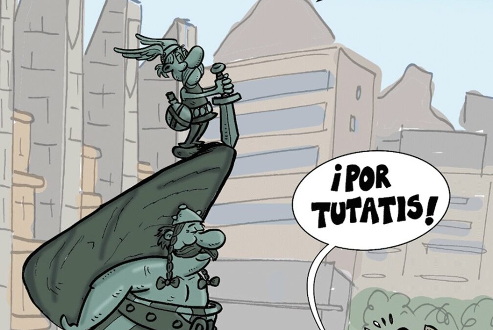 Padylla sustituye el monumento a Franco por Astérix y Obélix en el cartel de Santa Cruz Cómic