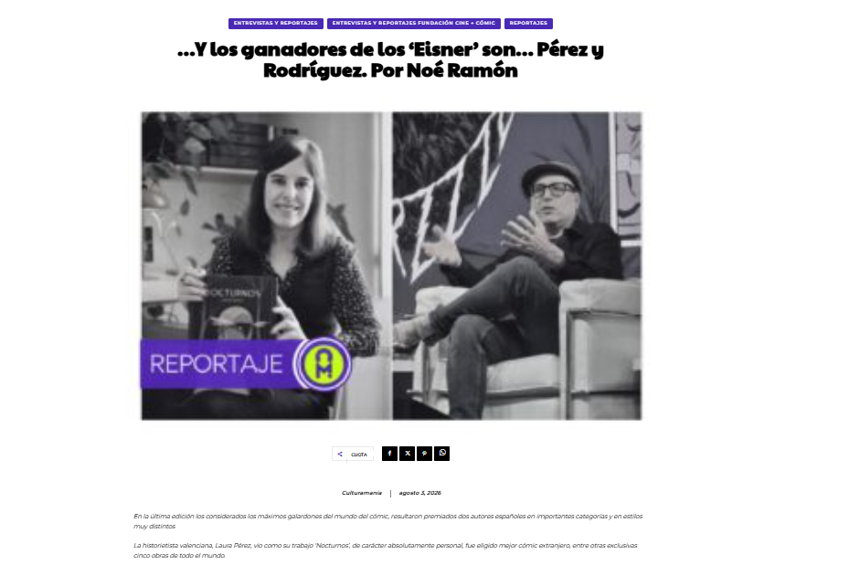 LA VOZ DE LA PALMA | …Y los ganadores de los ‘Eisner’ son… Pérez y Rodríguez. Por Noé Ramón