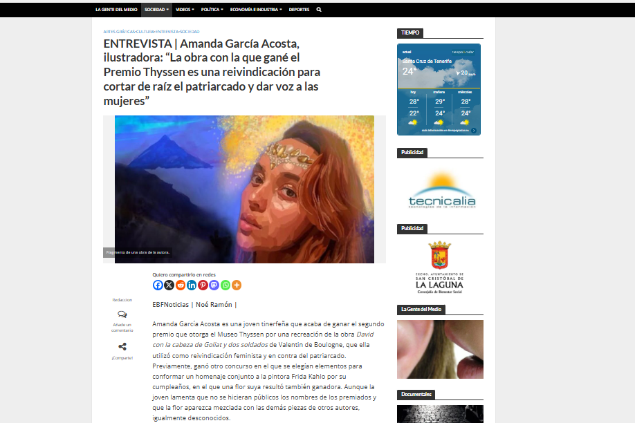 EL BLOGO FEROZ | CÓMIC | ENTREVISTA | Amanda García Acosta, ilustradora: “La obra con la que gané el Premio Thyssen es una reivindicación para cortar de raíz el patriarcado y dar voz a las mujeres”