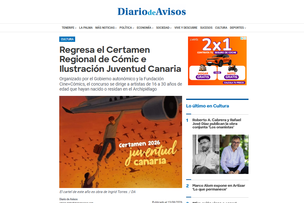 DIARIO DE AVISOS | Regresa el Certamen Regional de Cómic e Ilustración Juventud Canaria