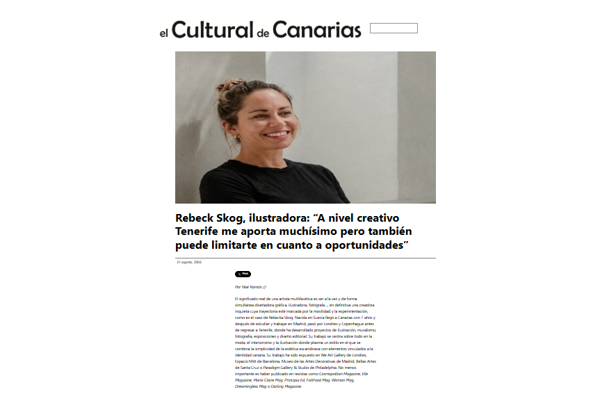 EL CULTURAL DE CANARIAS | Rebeck Skog, ilustradora: “A nivel creativo Tenerife me aporta muchísimo pero también puede limitarte en cuanto a oportunidades”