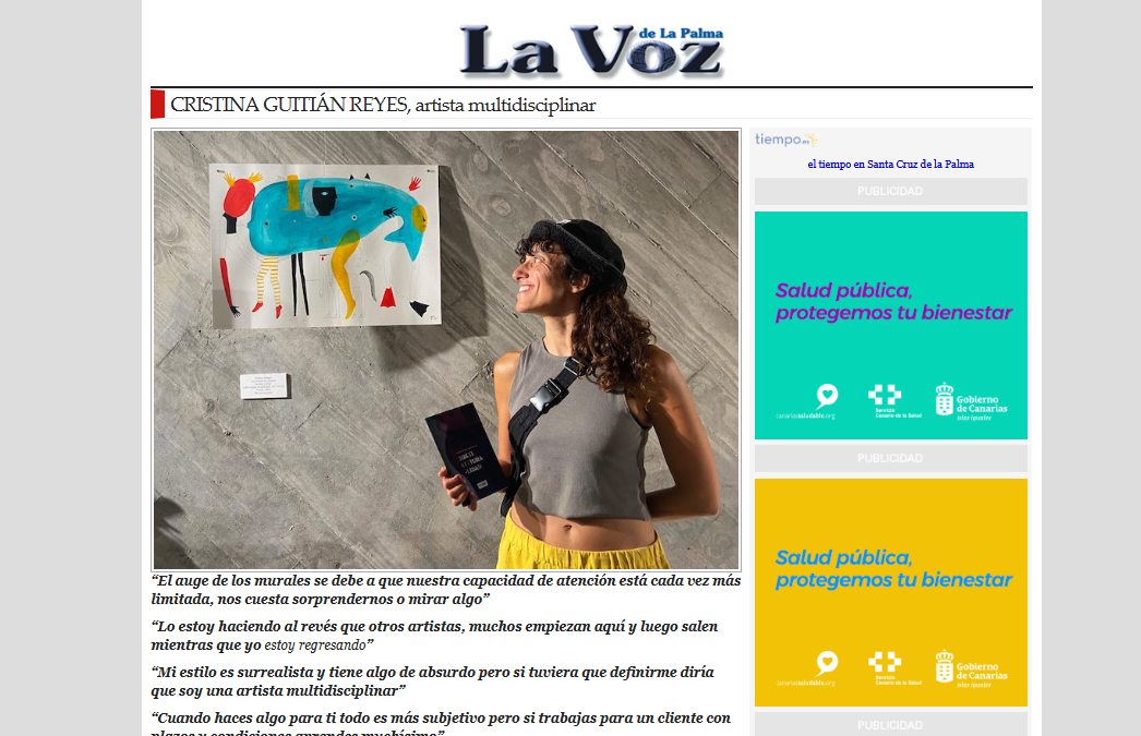 LA VOZ DE LA PALMA | CRISTINA GUITIÁN REYES, artista multidisciplinar