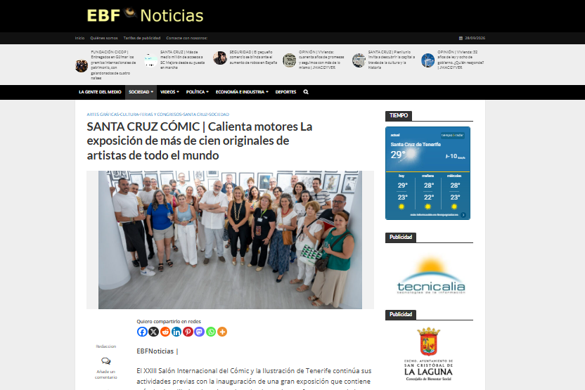 EL BLOGO FEROZ | SANTA CRUZ CÓMIC | Calienta motores La exposición de más de cien originales de artistas de todo el mundo