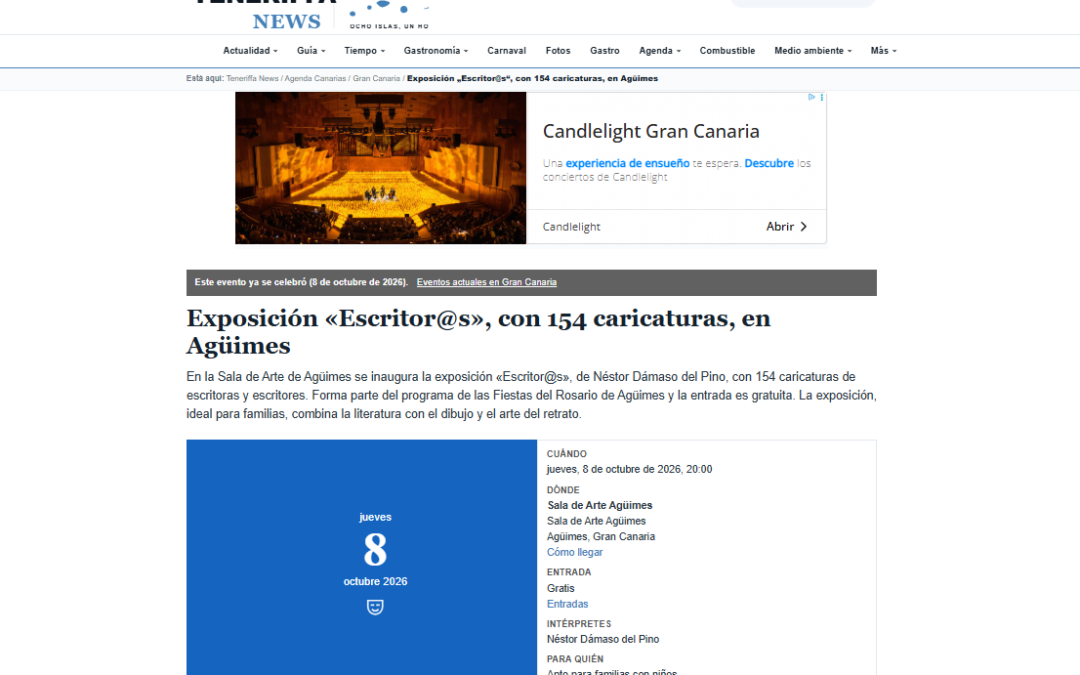 TENERIFFA NEWS | Exposición «Escritor@s», con 154 caricaturas, en Agüimes
