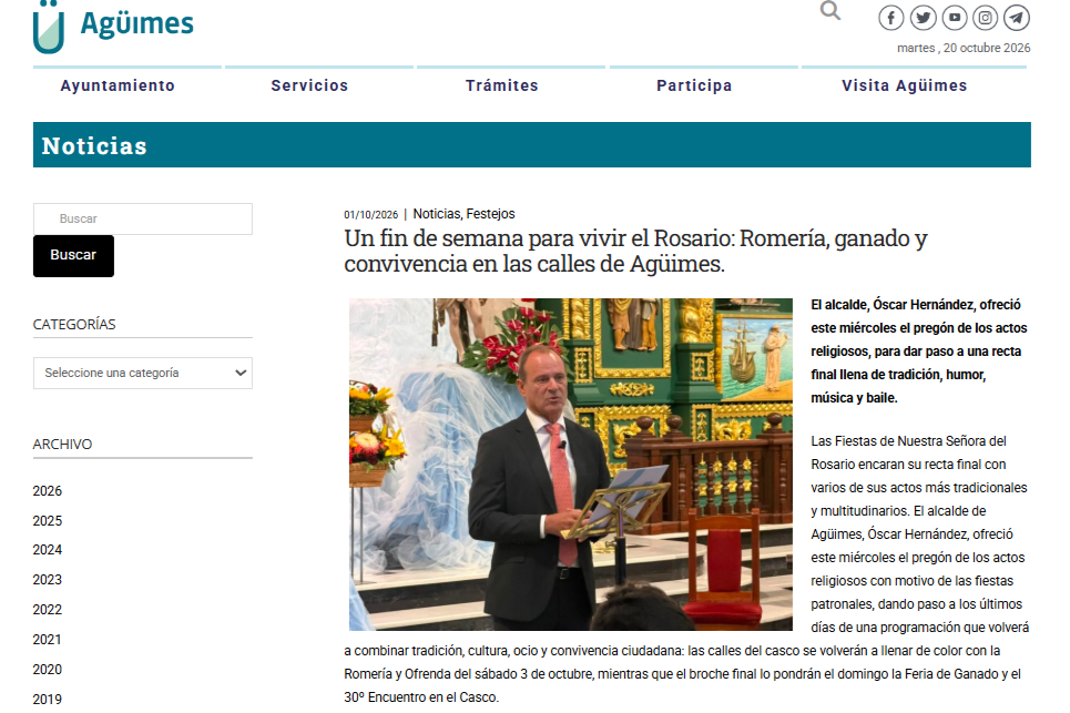 AGUIMES.ES | Un fin de semana para vivir el Rosario: Romería, ganado y convivencia en las calles de Agüimes.