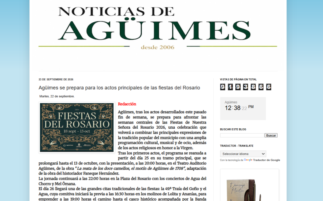 NOTICIAS DE AGÜIMES | Agüimes se prepara para los actos principales de las fiestas del Rosario