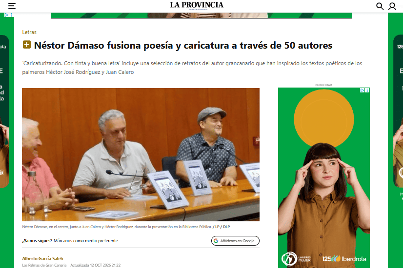 LA PROVINCIA | Néstor Dámaso fusiona poesía y caricatura a través de 50 autores