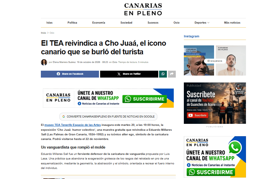 CANARIAS EN PLENO | El TEA reivindica a Cho Juaá, el icono canario que se burló del turista